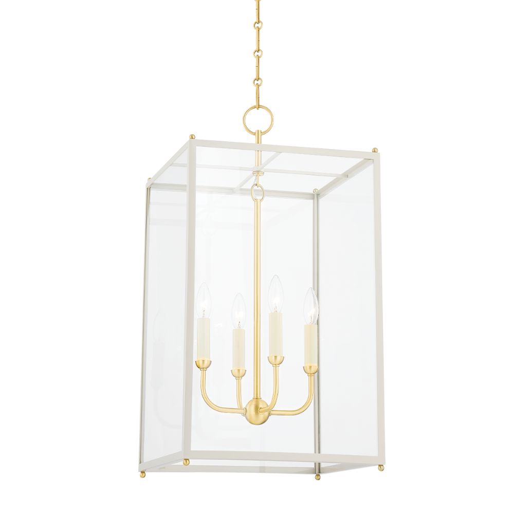 Hudson Valley MDS1201-AGB/OW 4 Light Lantern in Aged Brass