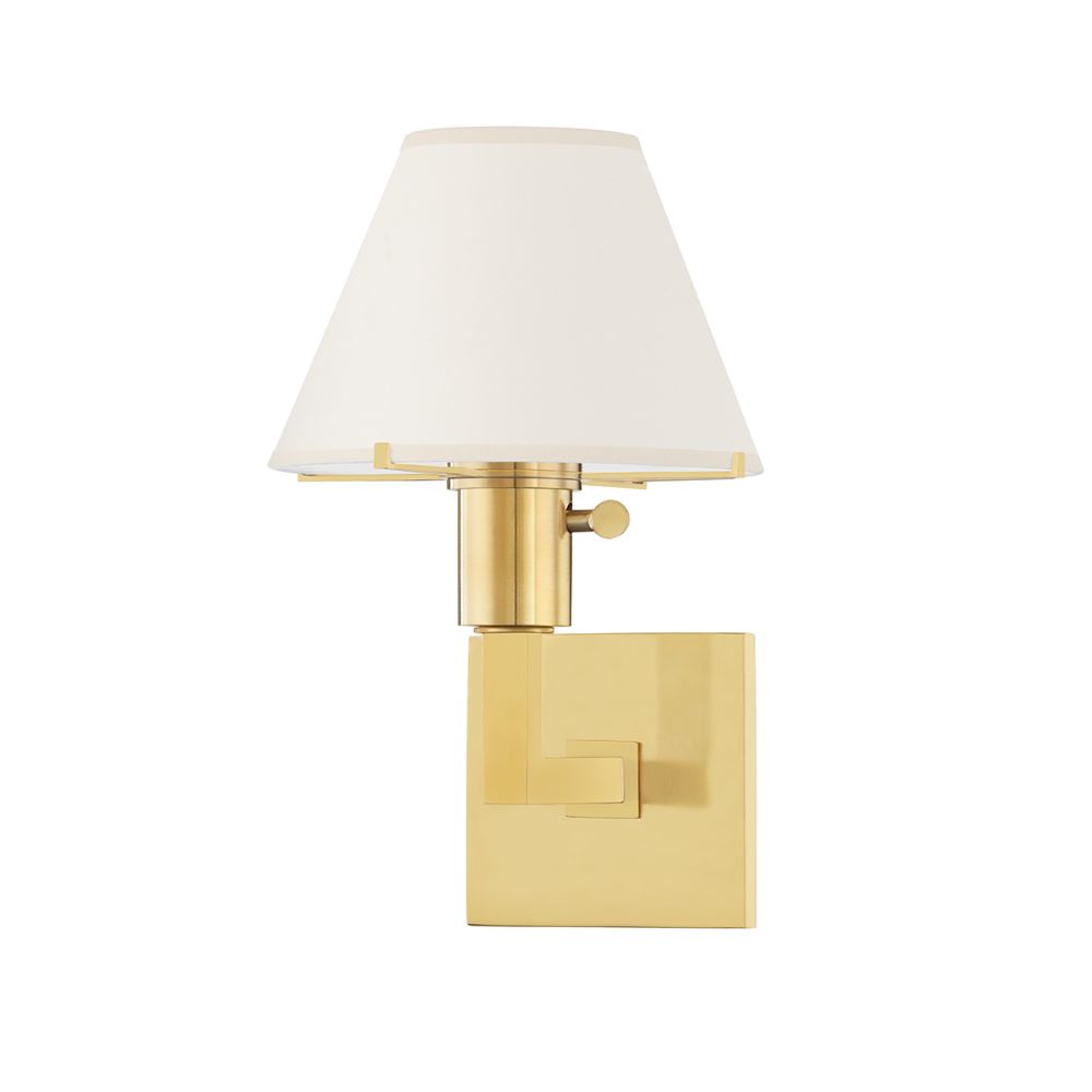 Hudson Valley MDS130-AGB 1 Light Wall Sconce in Aged Brass