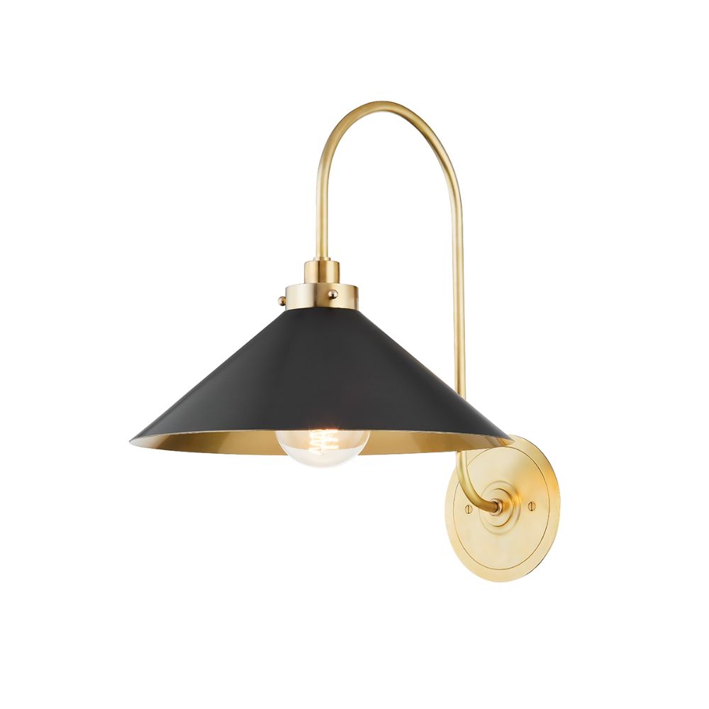 Hudson Valley MDS1400-AGB/DB 1 Light Sconce in Aged Brass