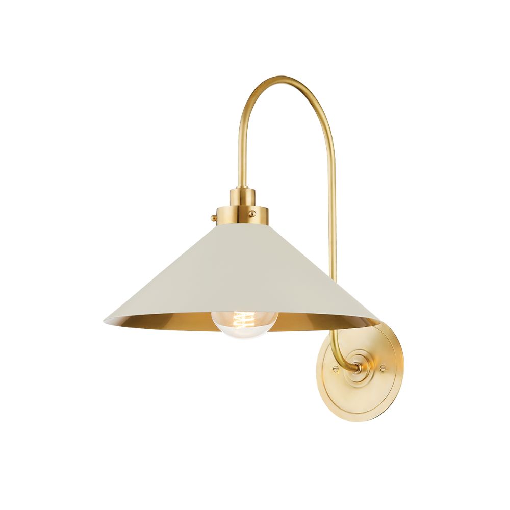 Hudson Valley MDS1400-AGB/OW 1 Light Sconce in Aged Brass