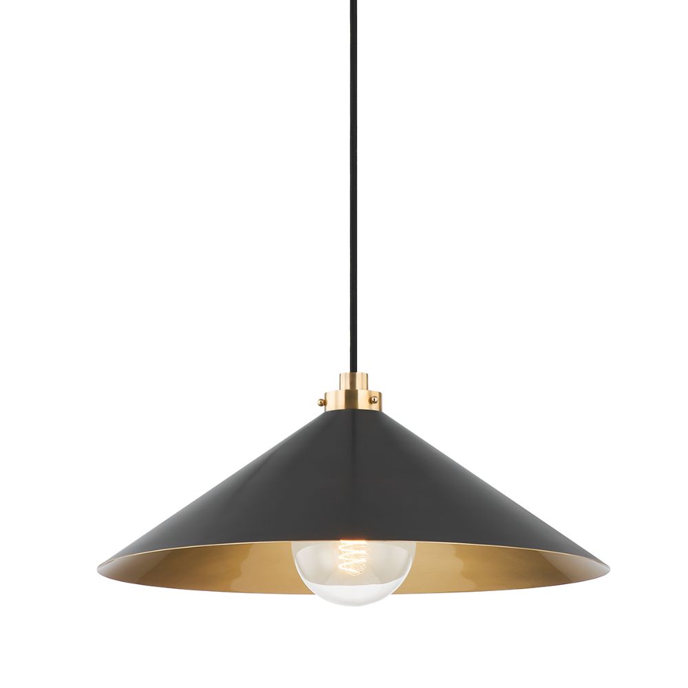 Hudson Valley MDS1402-AGB/DB 1 Light Pendant in Aged Brass