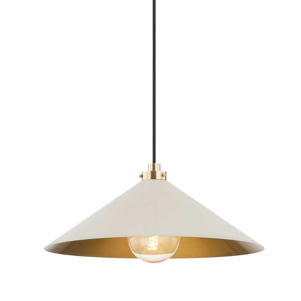 Hudson Valley MDS1402-AGB/OW 1 Light Pendant in Aged Brass
