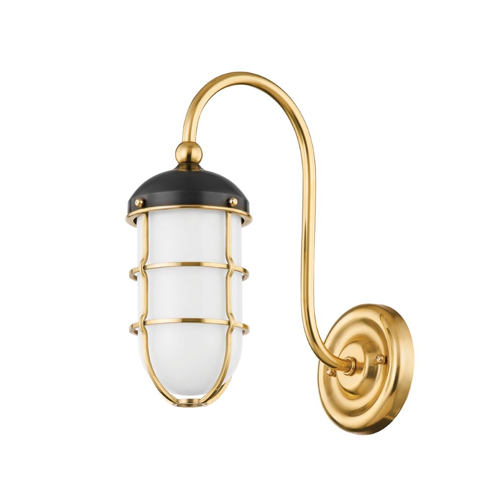 Hudson Valley MDS1500-AGB/DB 1 Light Sconce in Aged Brass