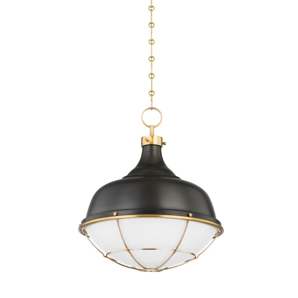 Hudson Valley MDS1502-AGB/DB 1 Light Pendant in Aged Brass