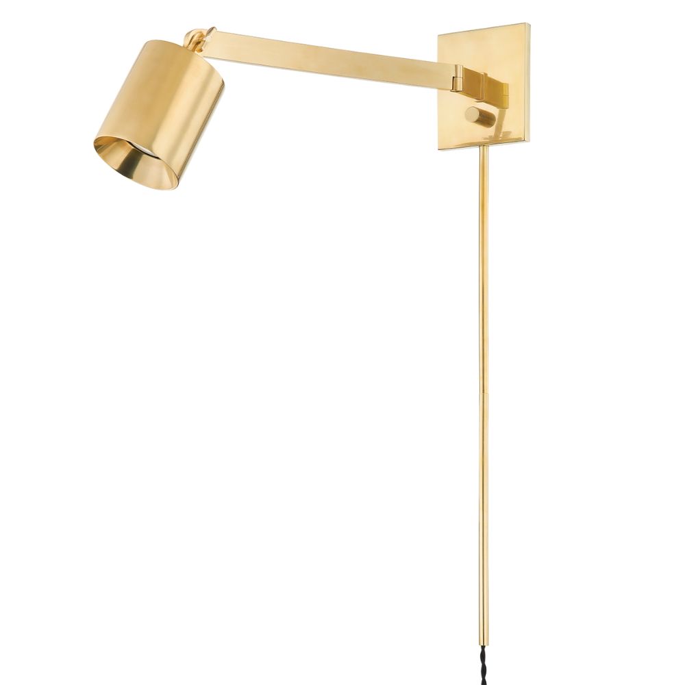 Hudson Valley MDS1701-AGB 1 Light Portable Sconce in Aged Brass