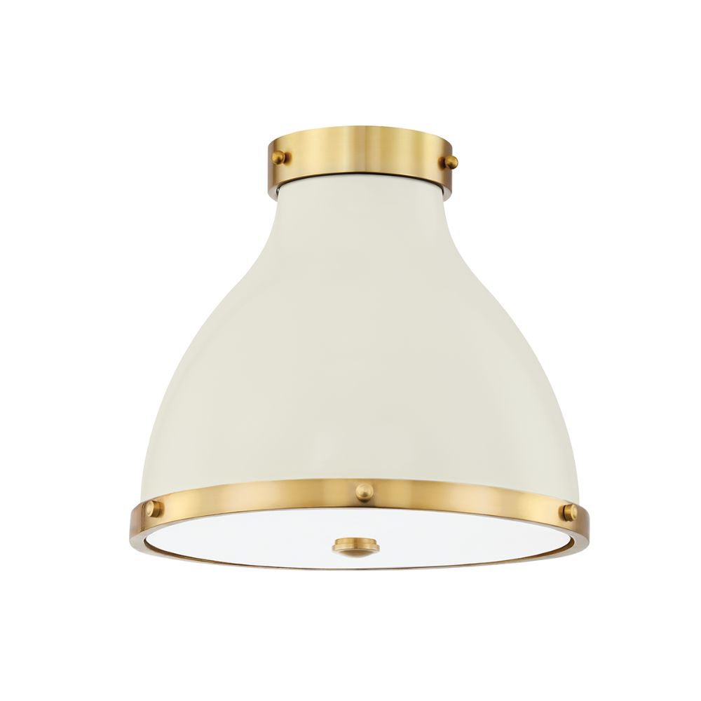 Hudson Valley MDS360-AGB/OW 2 Light Flush Mount in Aged Brass/off White