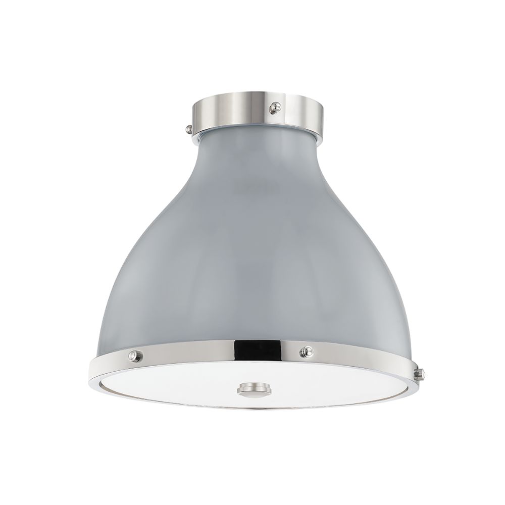 Hudson Valley MDS360-PN/PG 2 Light Flush Mount in Polished Nickel/parma Gray Combo