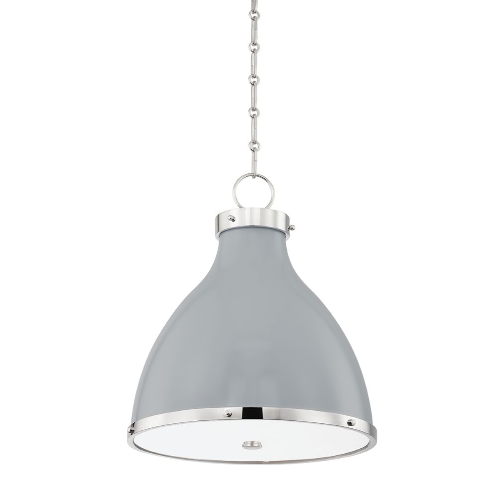 Hudson Valley MDS361-PN/PG 2 Light Small Pendant in Polished Nickel/parma Gray Combo