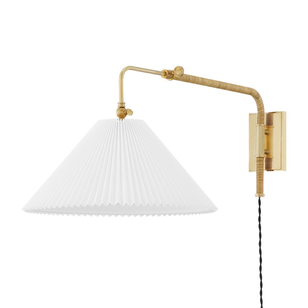 Hudson Valley MDS510-AGB 1 Light Wall Sconce in Aged Brass