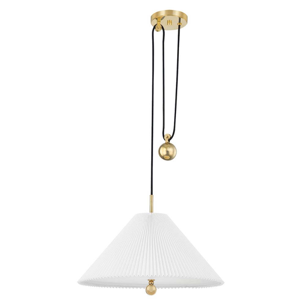 Hudson Valley MDS511-AGB 1 Light Pendant in Aged Brass