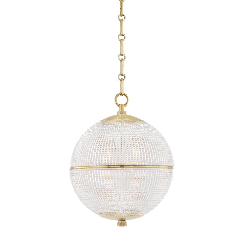 Hudson Valley MDS800-AGB 1 Light Small Pendant in Aged Brass