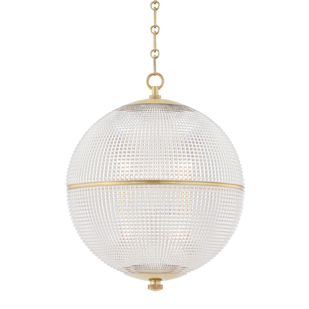 Hudson Valley MDS801-AGB 1 Light Large Pendant in Aged Brass