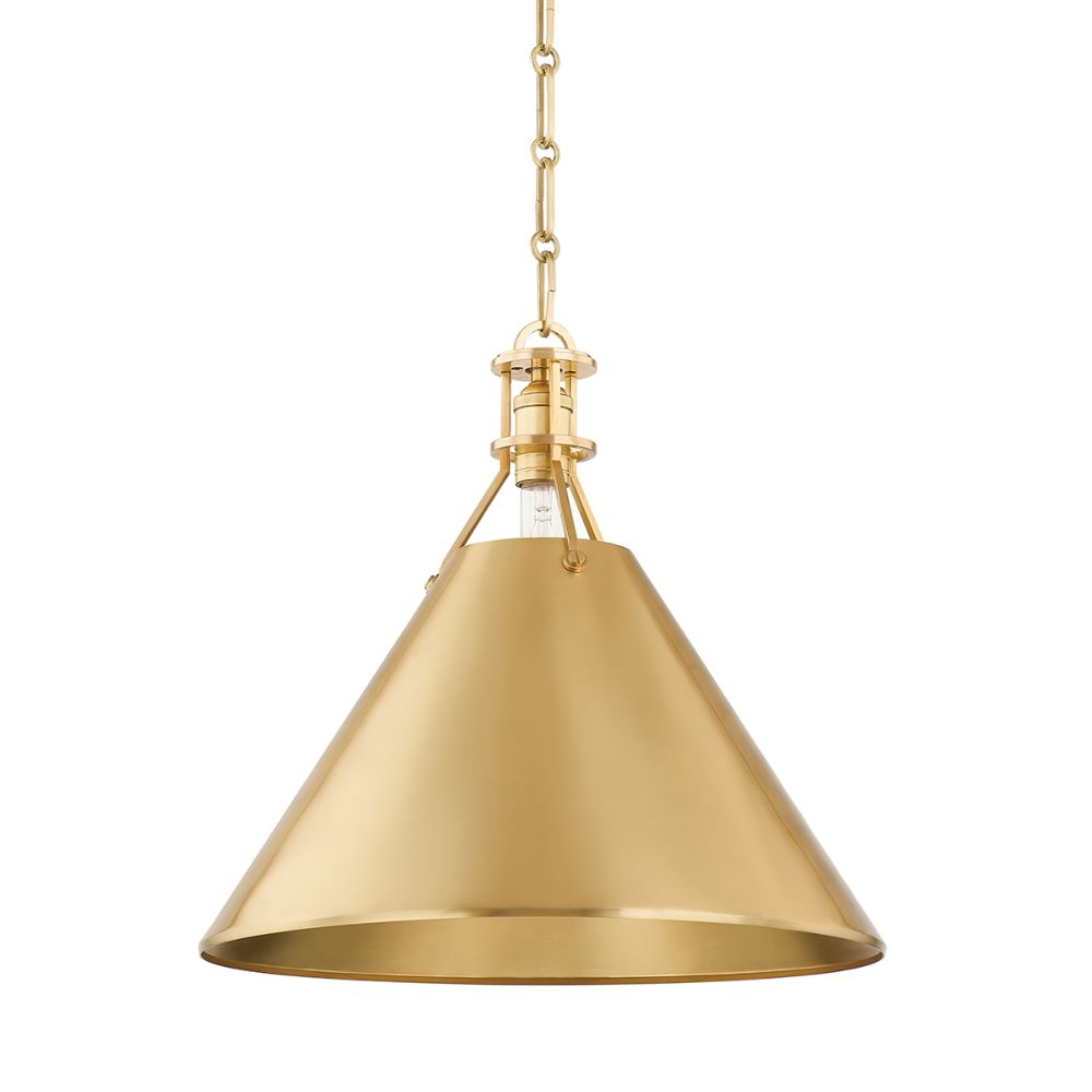 Hudson Valley MDS952-AGB 1 Light Pendant in Aged Brass
