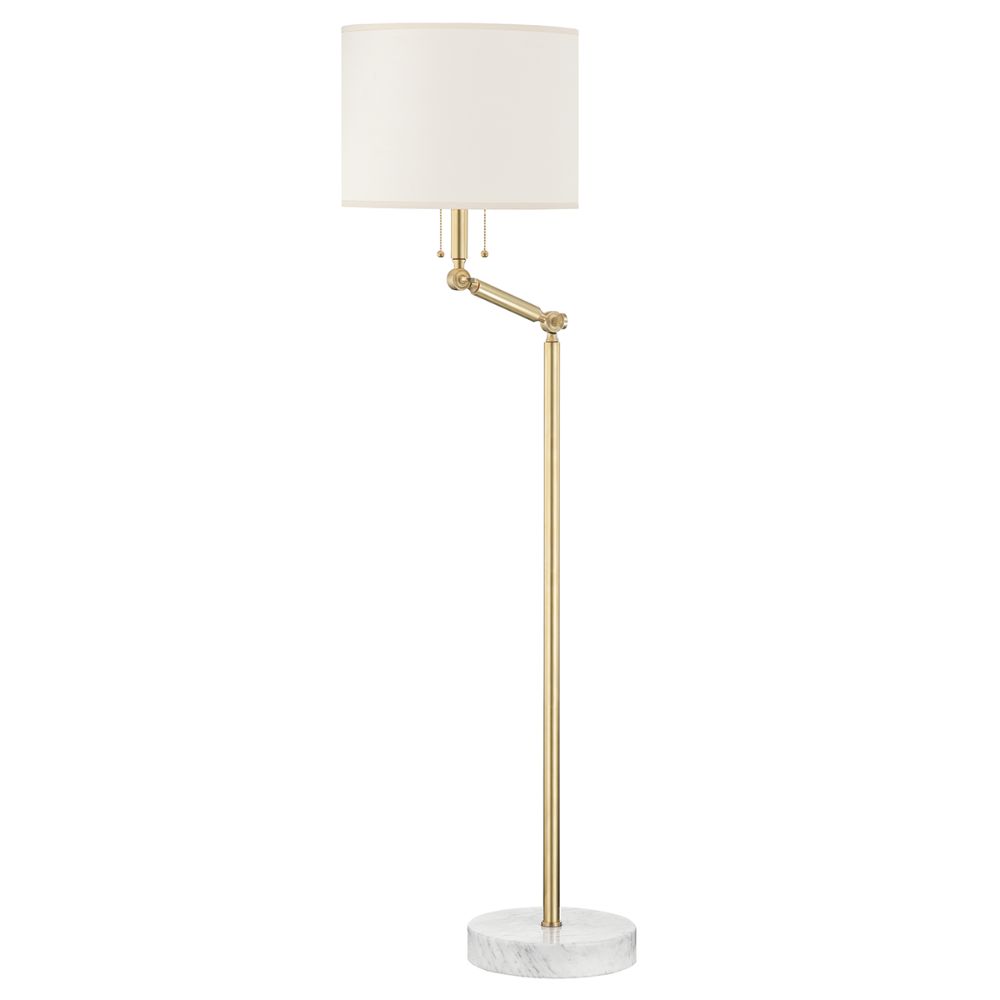 Hudson Valley MDSL151-AGB 2 Light Floor Lamp in Aged Brass
