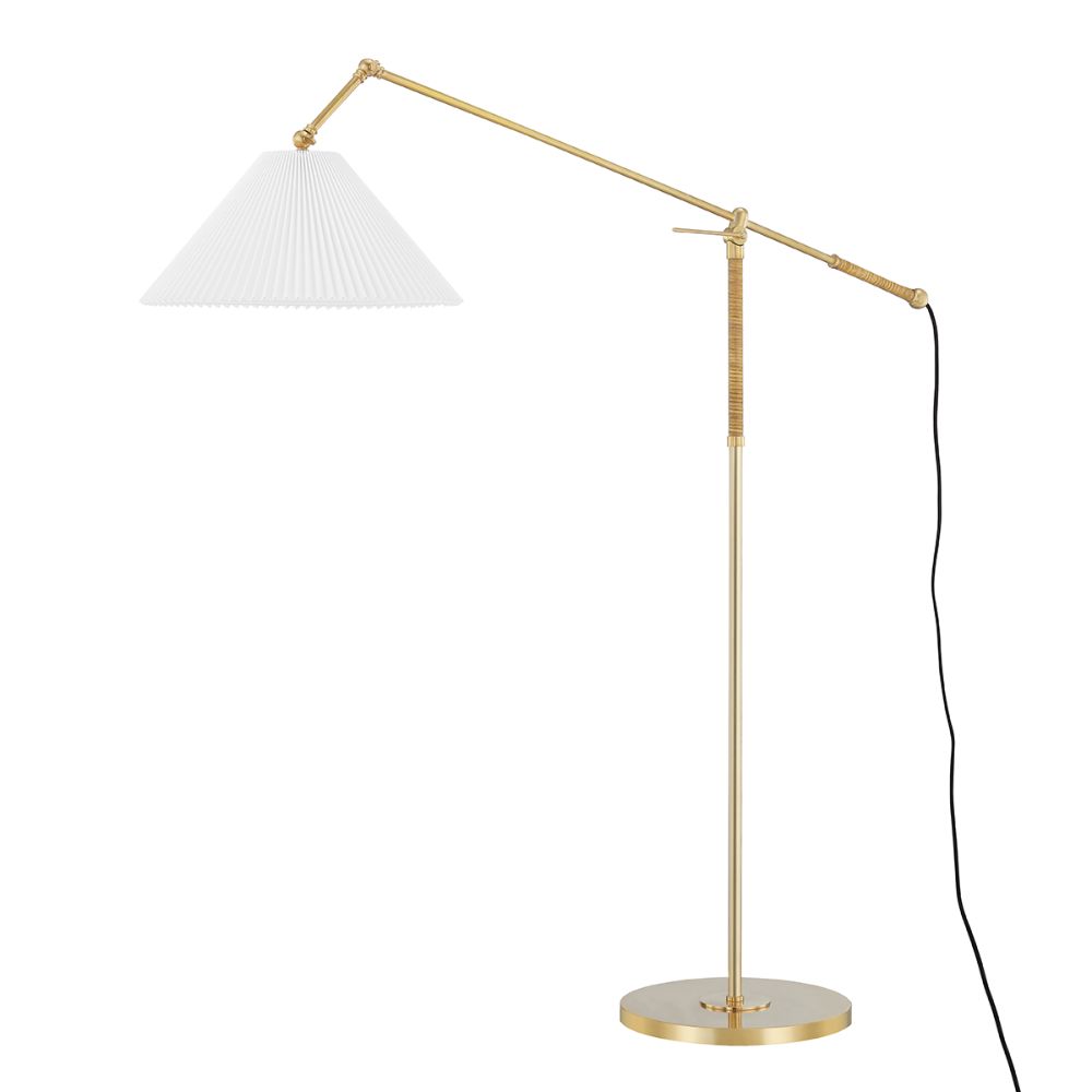 Hudson Valley MDSL512-AGB 1 Light Floor Lamp in Aged Brass