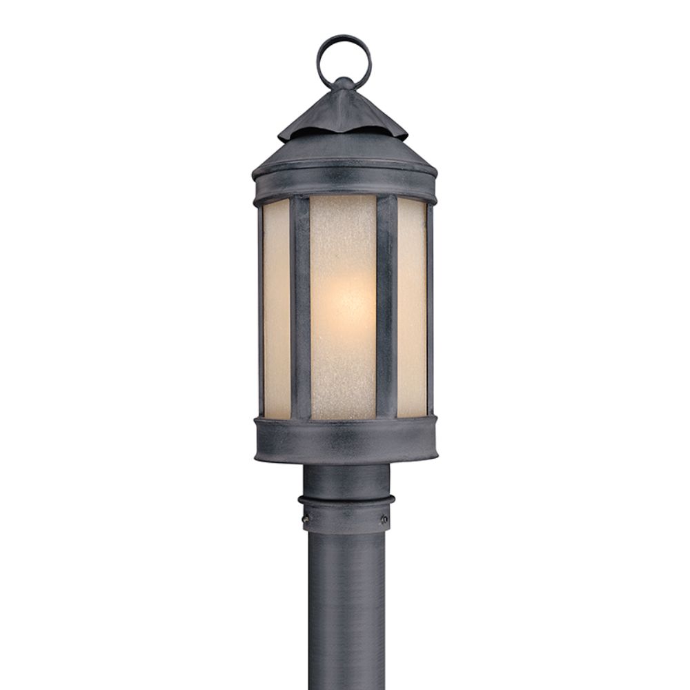 Troy Lighting P1464AI Andersons Forge 1 Light Medium Post Lantern in Aged Iron