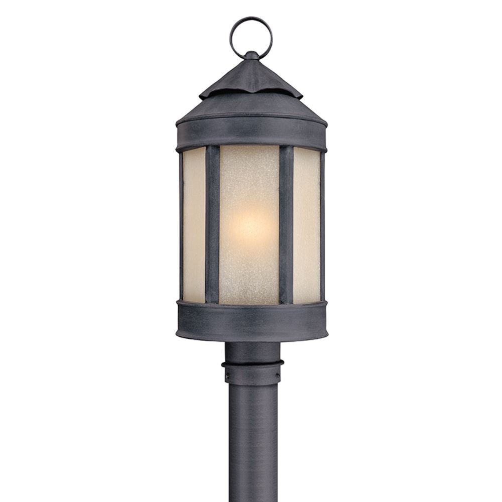 Troy Lighting P1465AI Andersons Forge 1 Light Large Post Lantern in Aged Iron