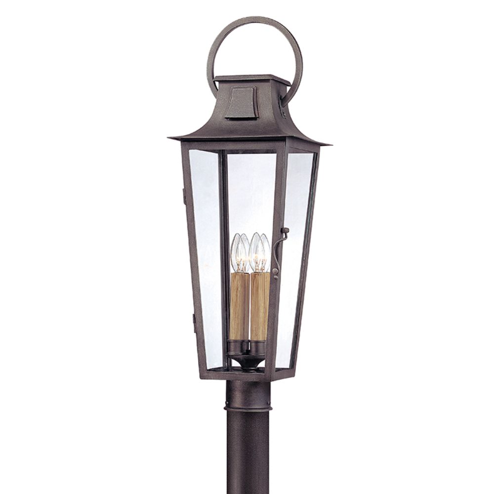 Troy Lighting P2965-APW Parisian Square 4 Light Large Post Lantern in Aged Pewter