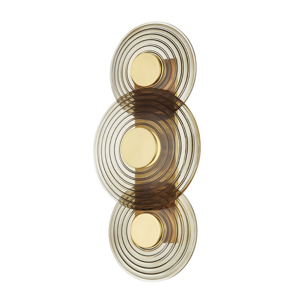 Hudson Valley PI1892103-AGB 3 Light Wall Sconce in Aged Brass