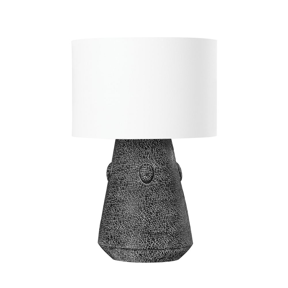 Troy Lighting PTL1021-CRB Silas 1 Light Table Lamp In Ceramic Raku Black