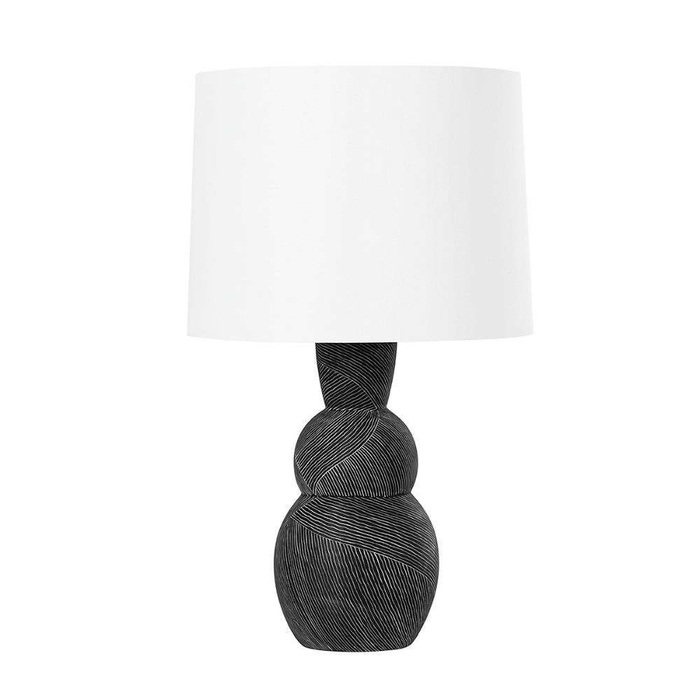 Troy Lighting PTL1025-CEB Miles 1 Light Table Lamp In Ceramic Etched Black