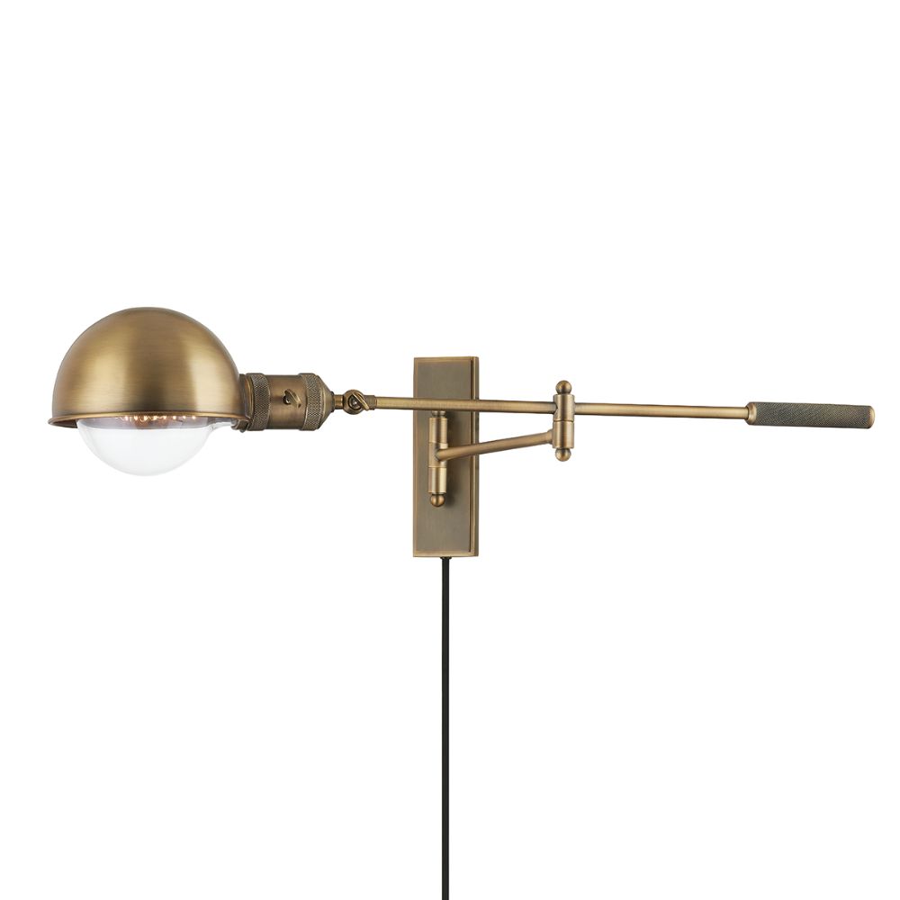 Troy Lighting PTL1108-PBR Cannon 1 Light Portable Wall Sconce In Patina Brass