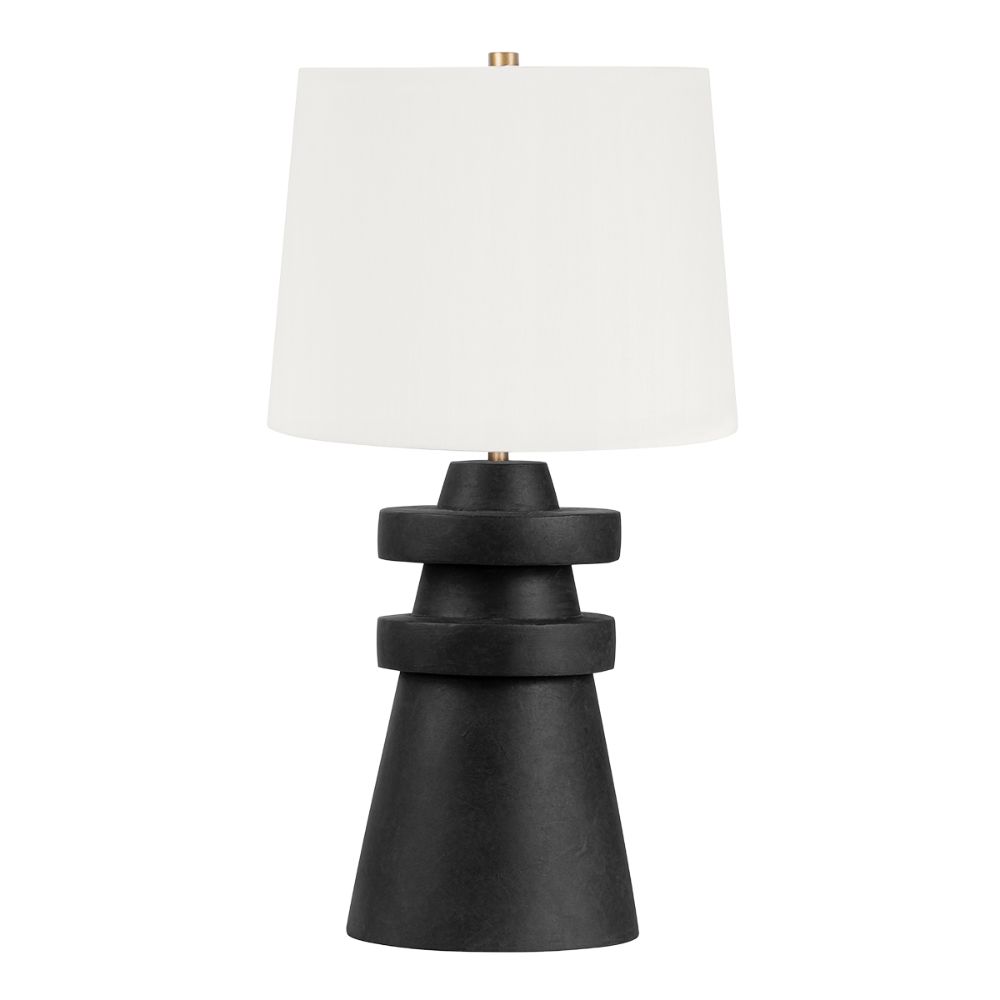 Troy Lighting PTL1225-PBR/CCH Table Lamp in Patina Brass