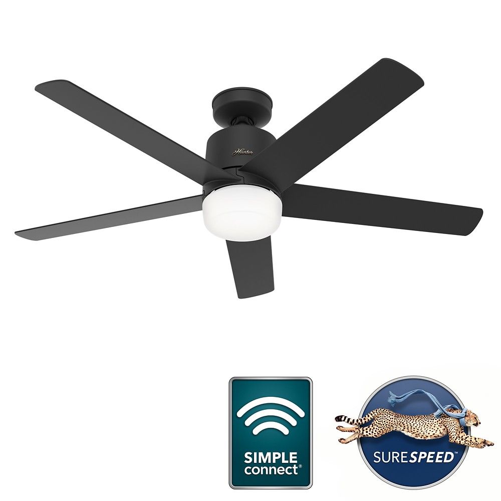 Hunter 51199 Churchwell With LED Light 60 Inch Ceiling Fan in Matte Silver