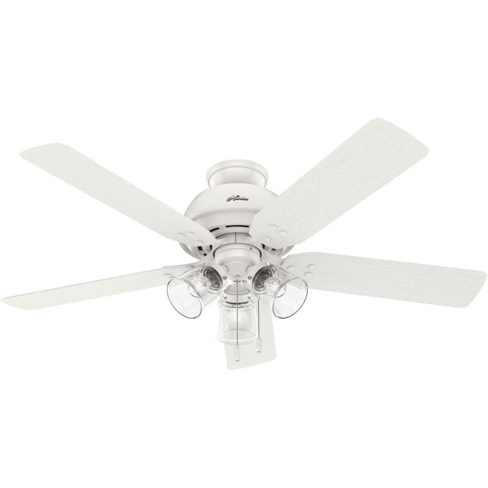 Hunter 51365 River Ridge Outdoor With LED Light 52 Inch Ceiling Fan in Fresh White