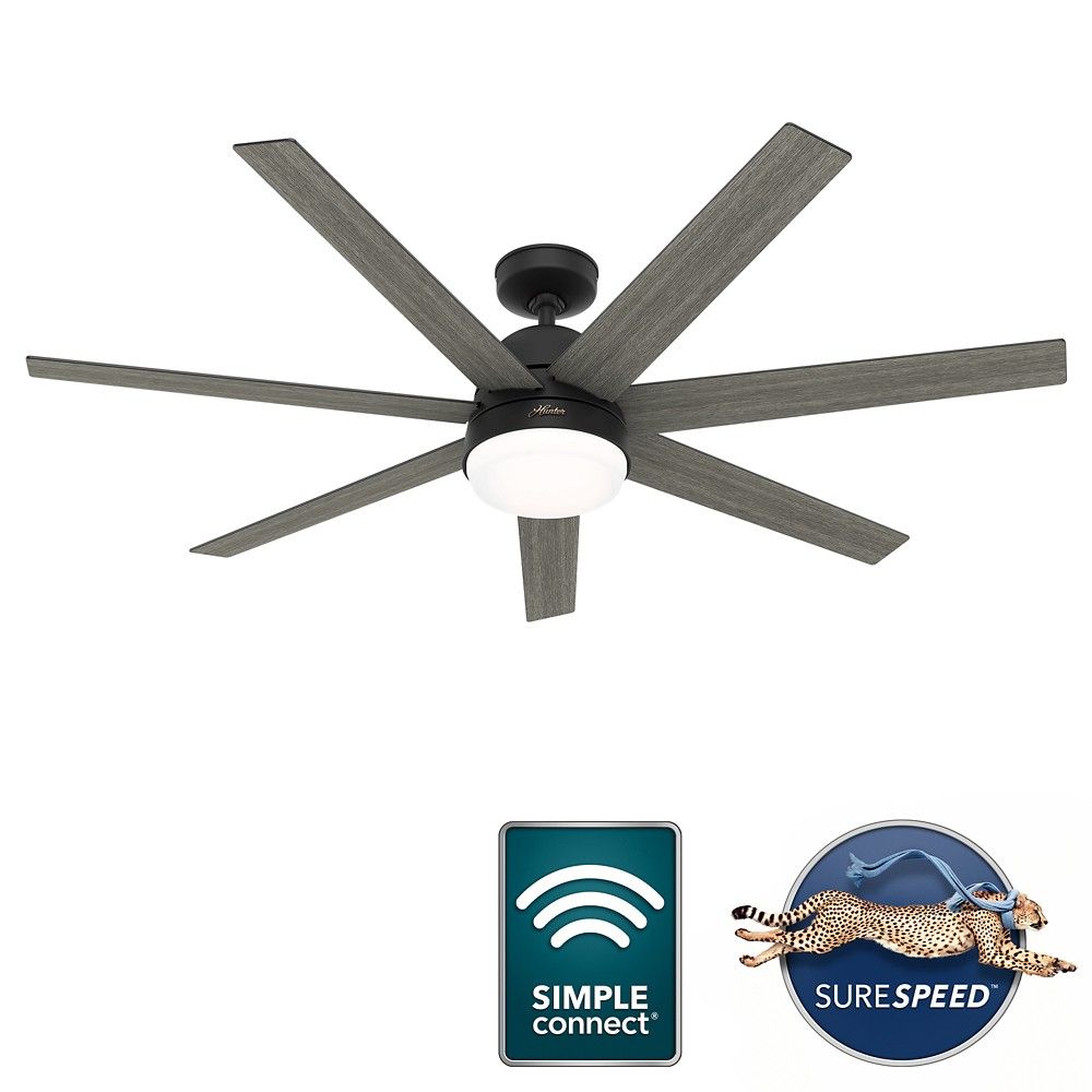 Hunter 51378 Phenomenon With LED Light 70 Inch Ceiling Fan in Matte White