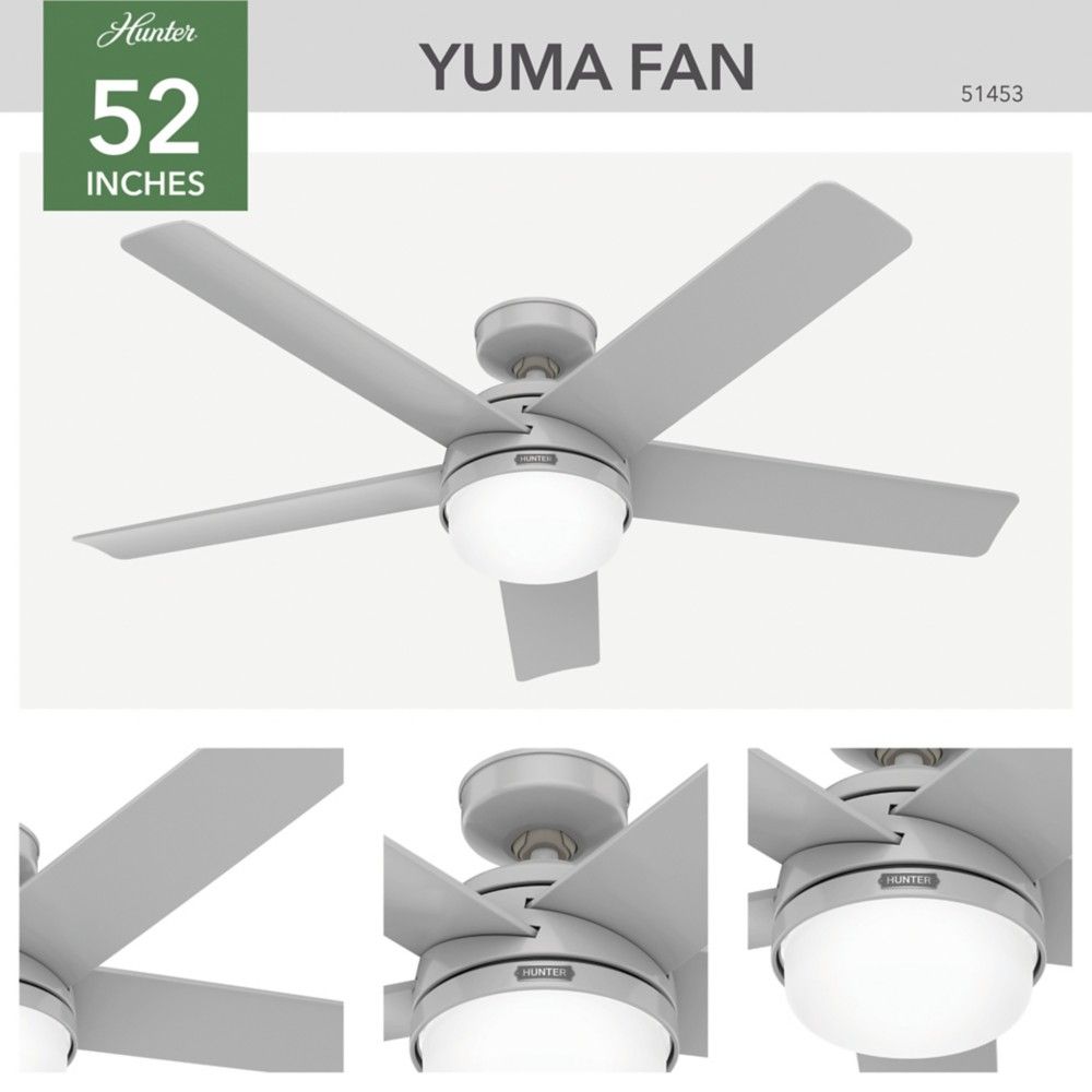 Hunter 51453 Yuma With LED Light 52 Inch Ceiling Fan in Dove Grey