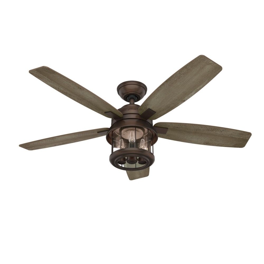Hunter 51469 Coral Bay Outdoor With Light 52 Inch Ceiling Fan in Weathered Copper