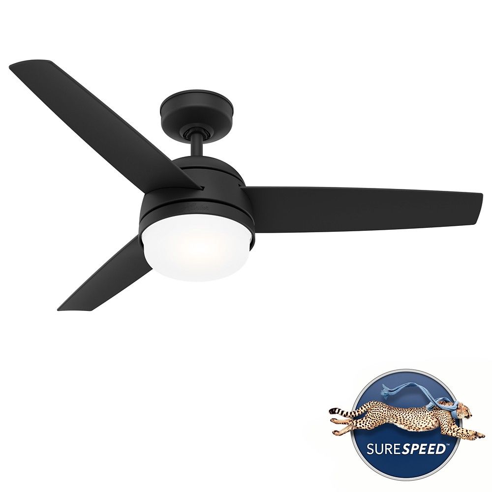 Hunter 51472 Midtown With LED Light 48 Inch Ceiling Fan in Matte Black