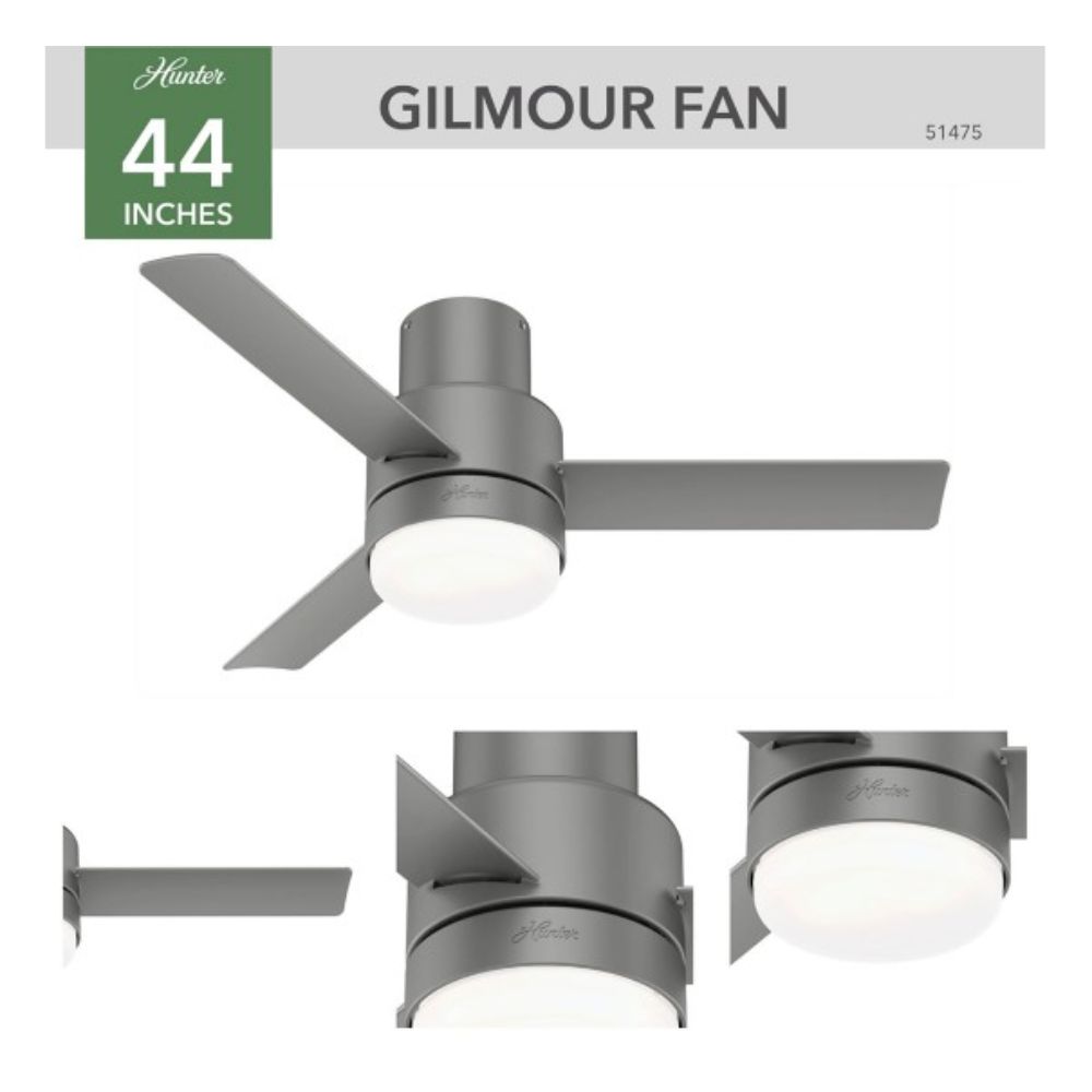 Both 51475 lmour Outdoor With LED Light 44 Inch Ceiling Fan in Matte Silver