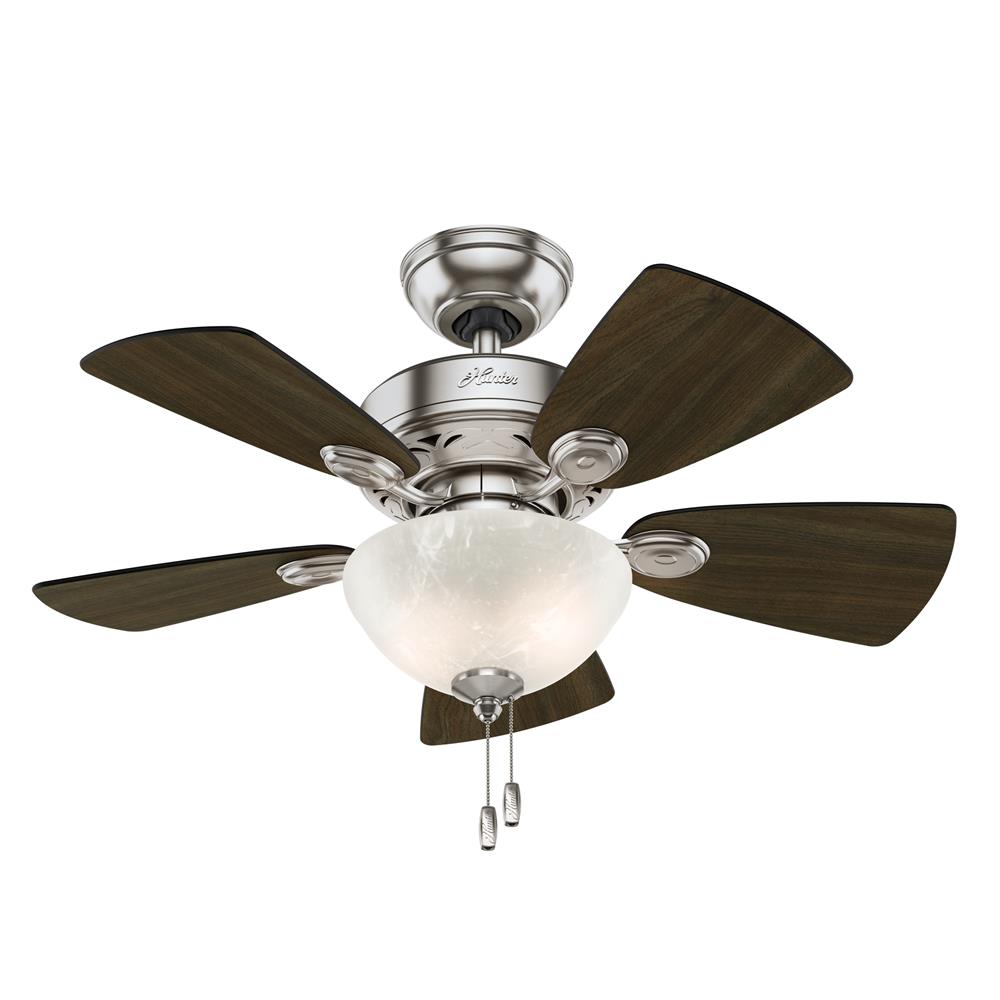 Hunter Fans 52092 Watson with Light 34 inch Ceiling Fan in Brushed Nickel