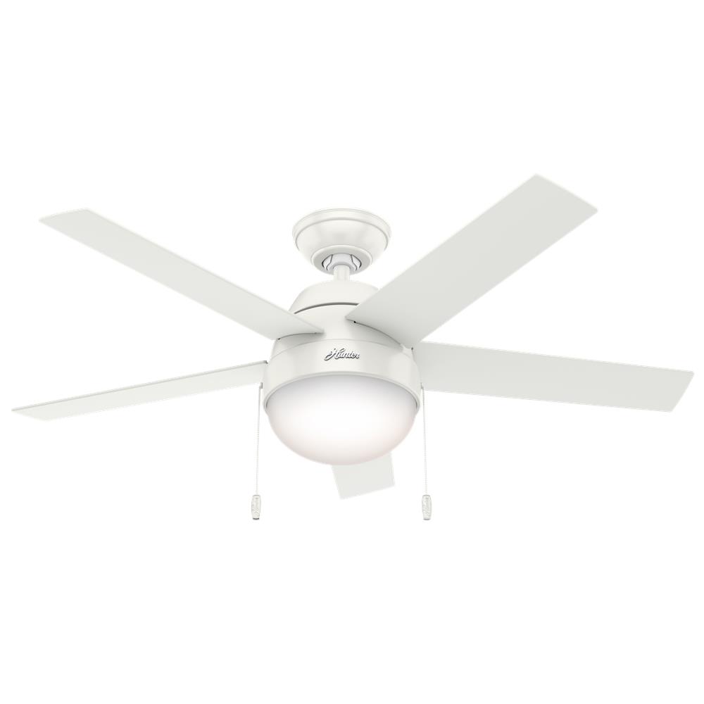 Hunter Fans 59266 Anslee with Light 46 inch Ceiling Fan in Fresh White