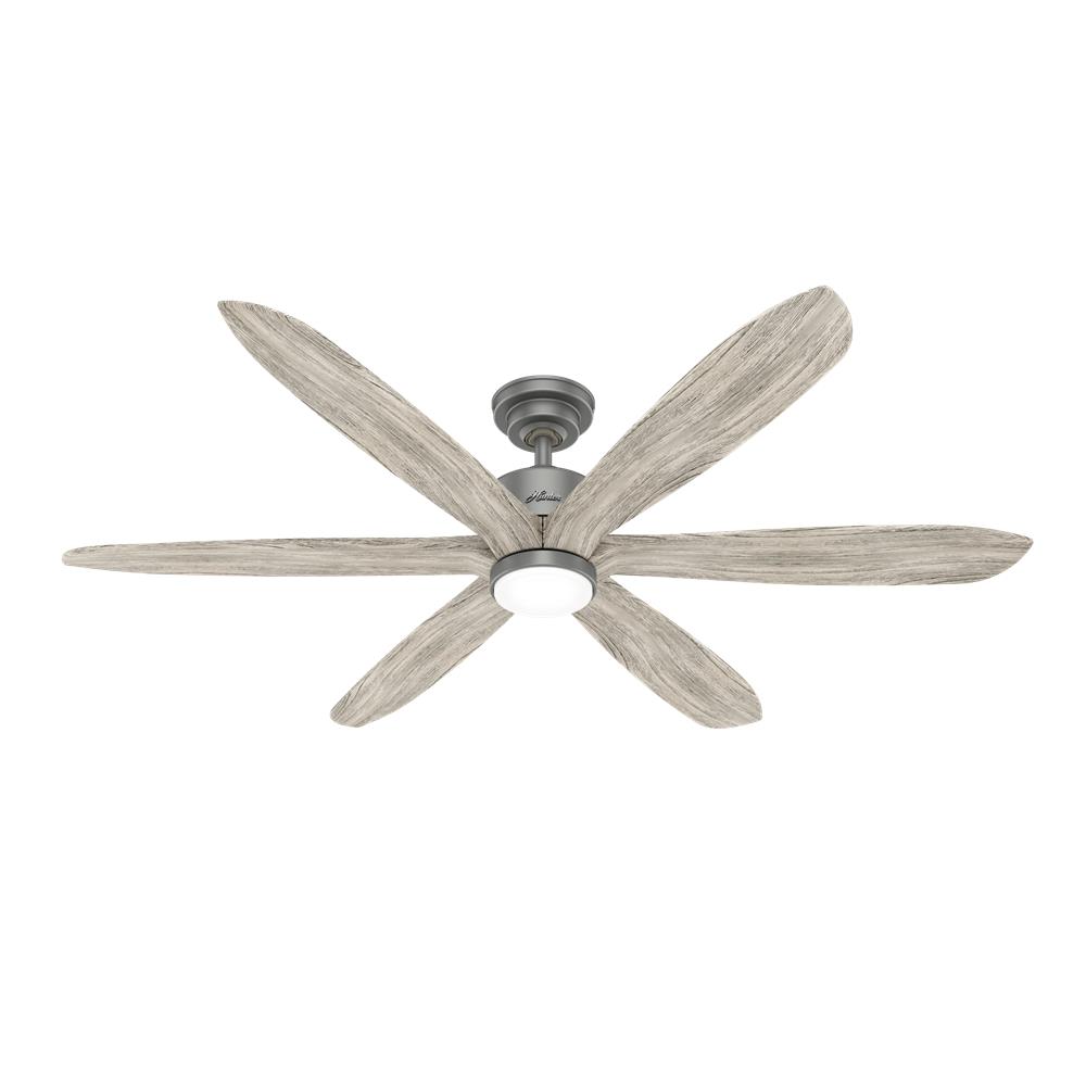Hunter Fans 50773 Rhinebeck with LED Light 58 inch Ceiling Fan in Matte Silver