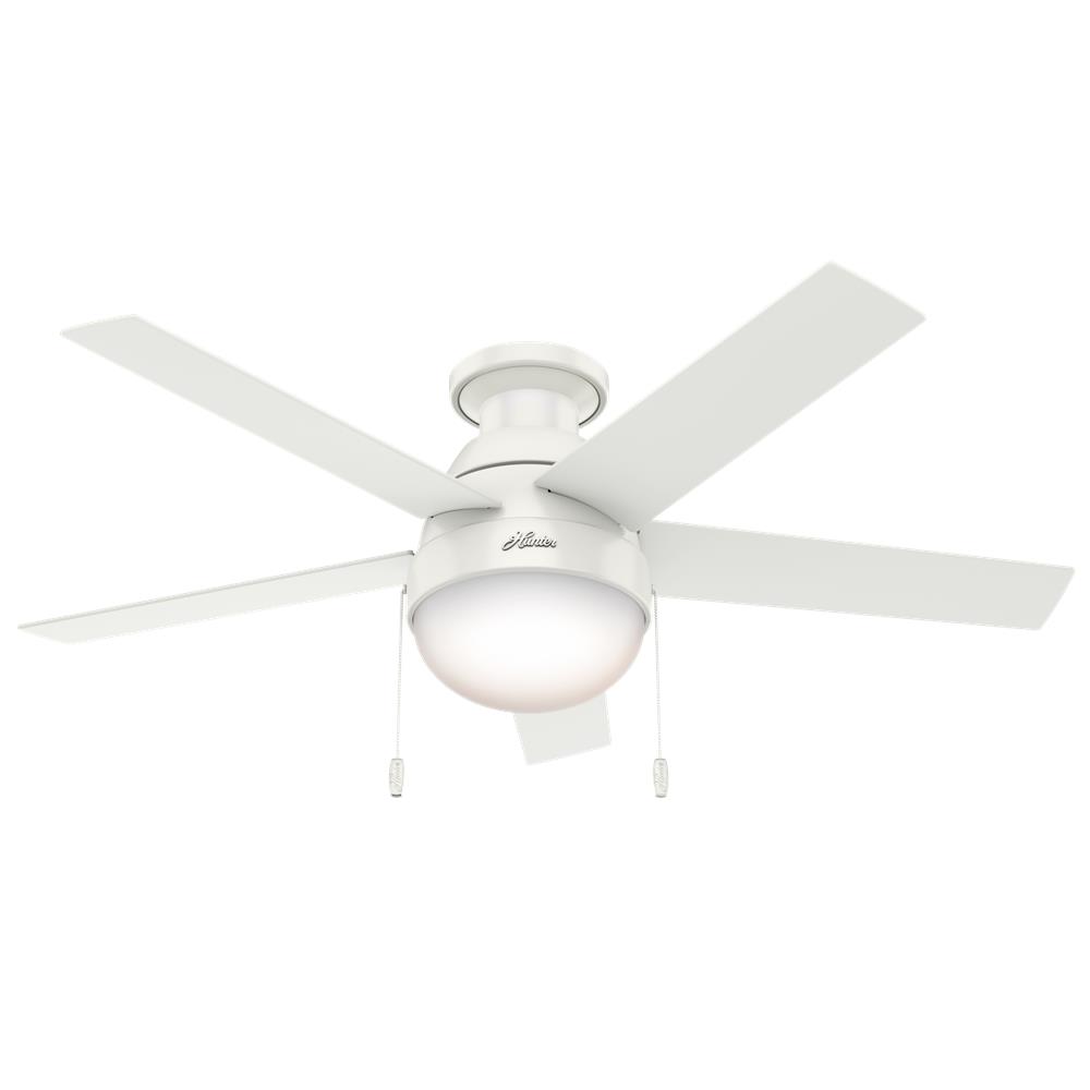 Hunter Fans 59269 Anslee Low Profile with Light 46 inch Ceiling Fan in Fresh White