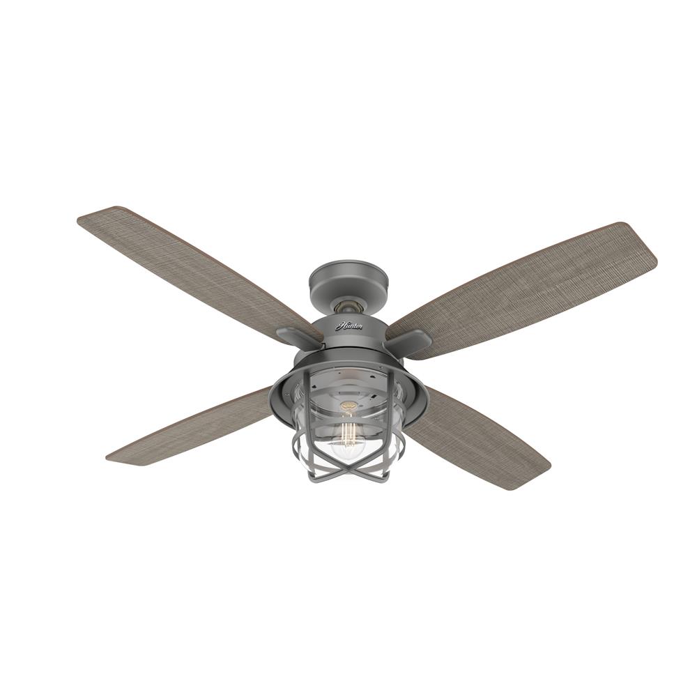 Hunter Fans 50390 Port Royale with Light 52 inch Cailing Fan in Matte Silver