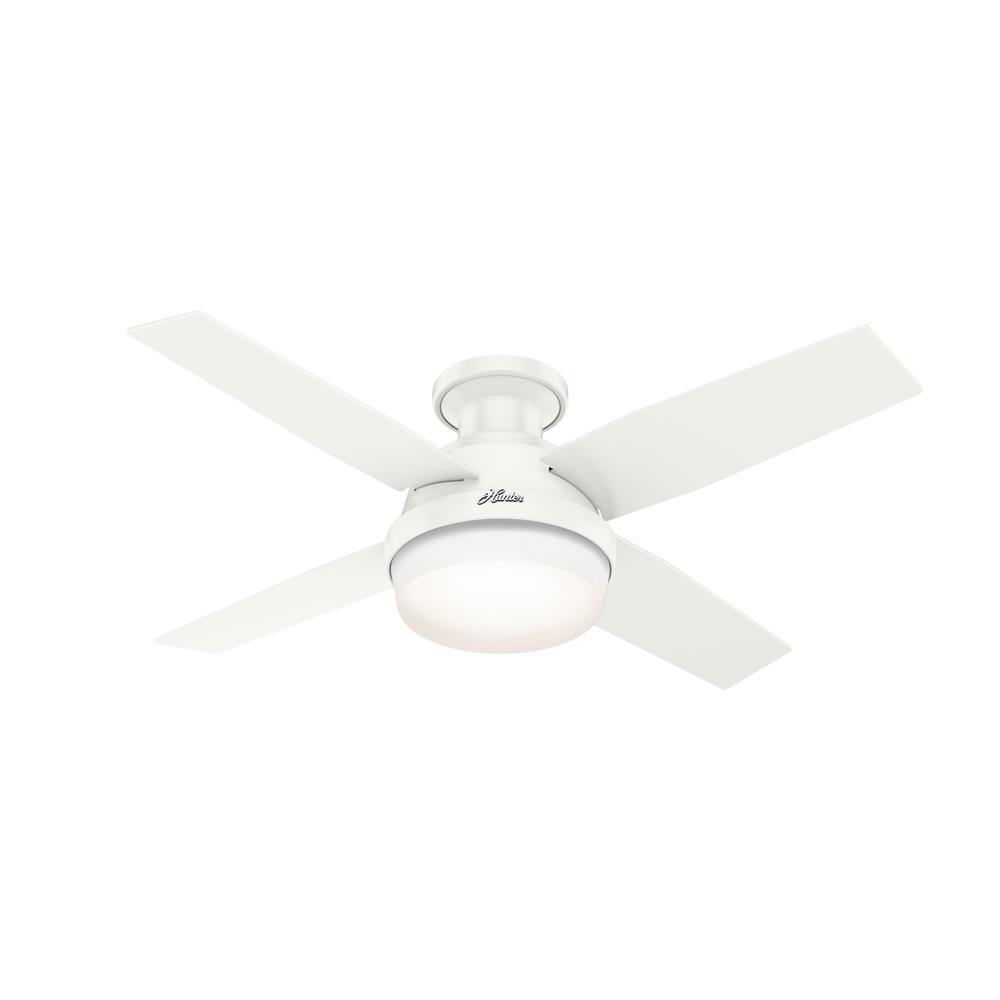 Hunter Fans 50399 Dempsey Low Profile Outdoor with LED Light 44 inch Cailing Fan in Fresh White
