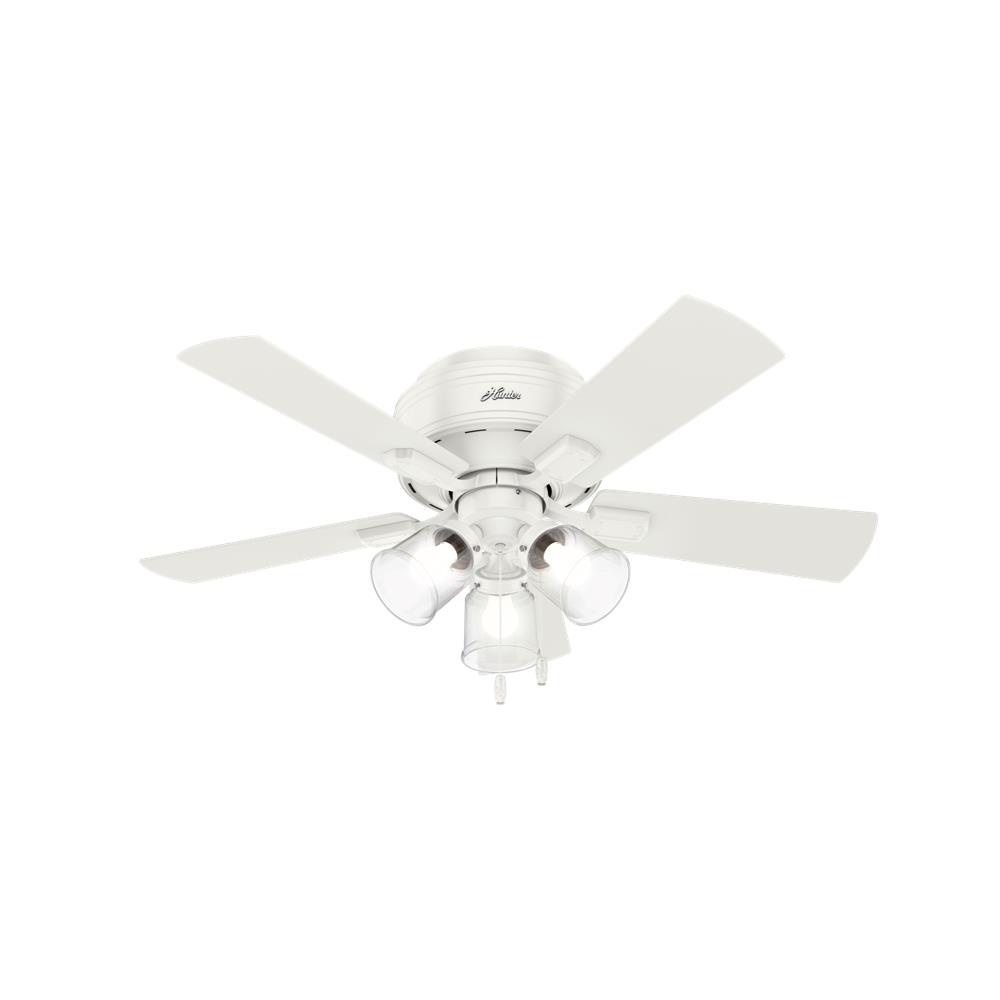 Hunter Fans 52152 Crestfield Low Profile with 3 Lights 42 inch Ceiling Fan in Fresh White