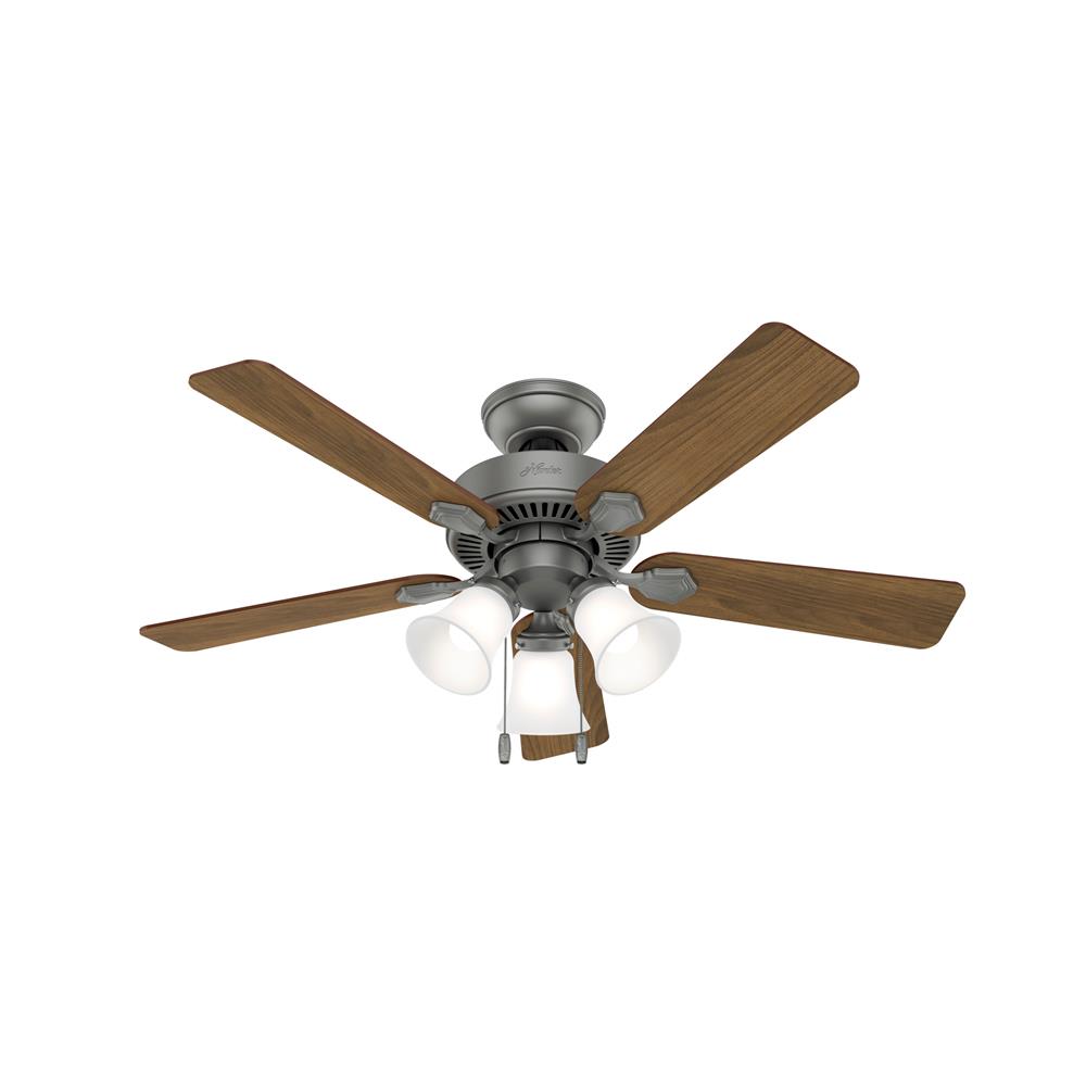 Hunter Fans 50882 Swanson with LED Light 44 inch Ceiling Fan in Matte Silver
