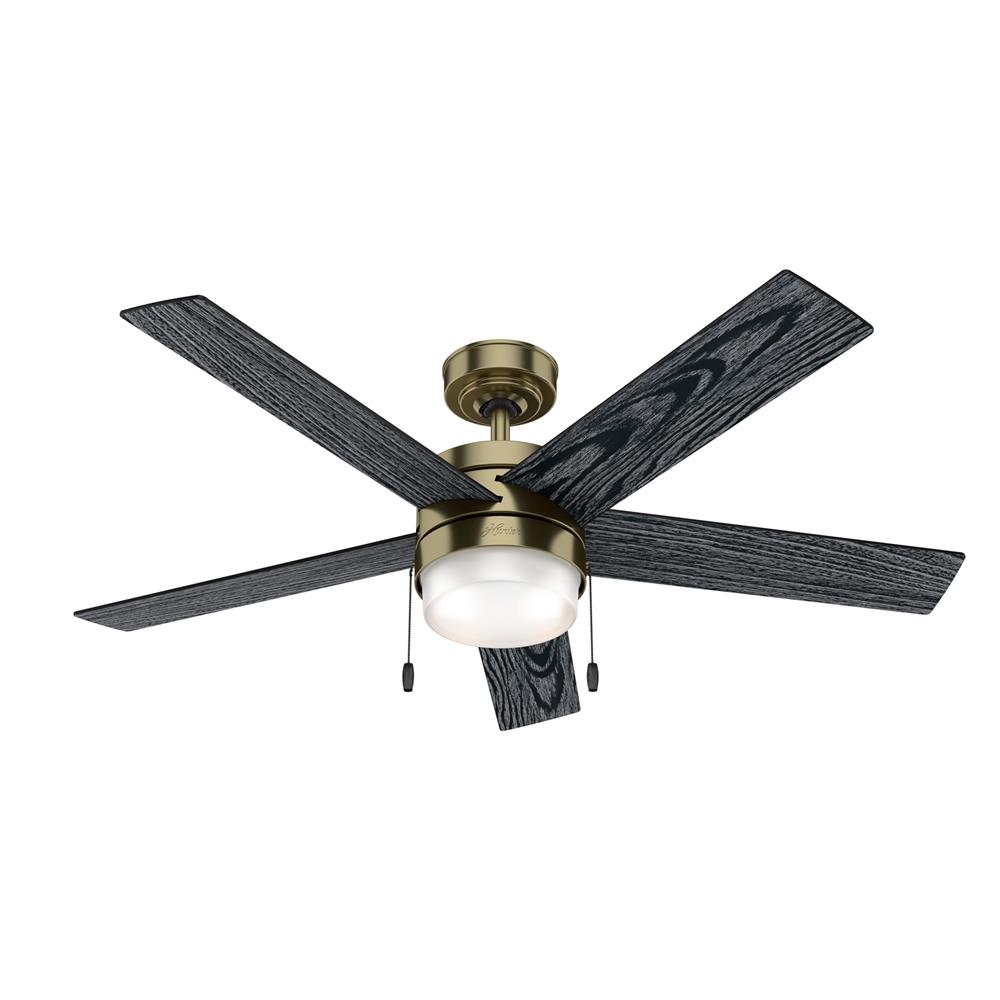 Hunter Fans 59622 Claudette with LED Light 52 Inch Ceiling Fan in Modern Brass