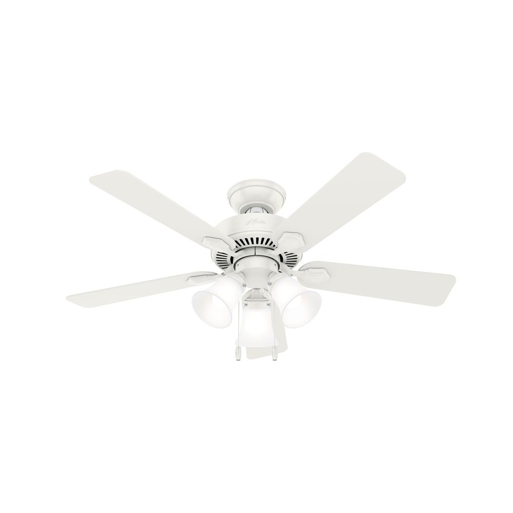 Hunter Fans 50885 Swanson with LED Light 44 inch Ceiling Fan in Fresh White