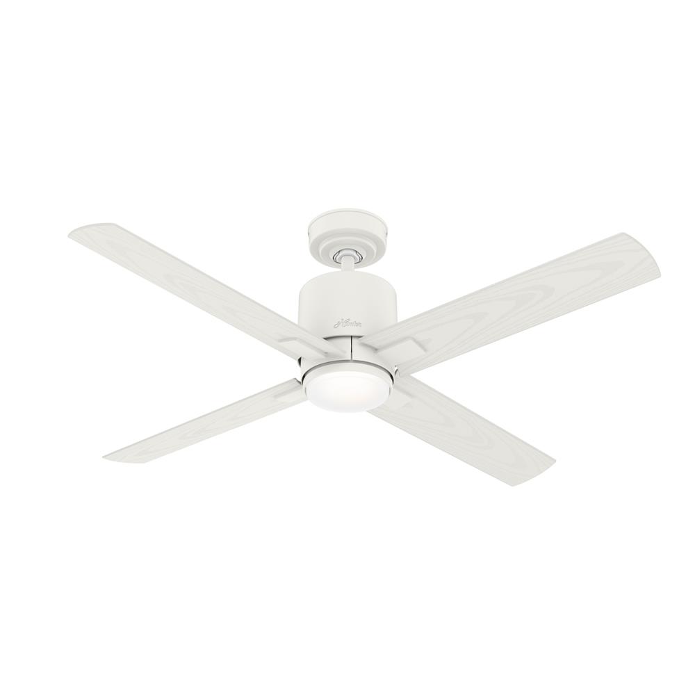 Hunter Fans 53430 Visalia Outdoor with LED Light 52 inch Cailing Fan in Matte White
