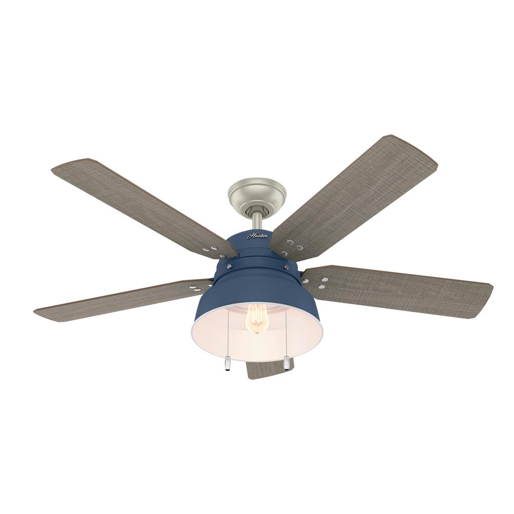 Hunter Fans 50252 Mill Valley Outdoor with Light 52 inch Cailing Fan in Indigo Blue