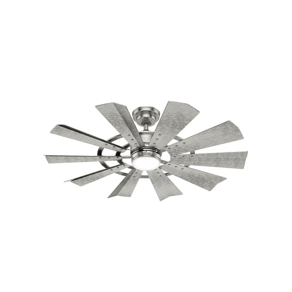 Hunter Fans 50730 Crescent Falls Outdoor with LED Light  44 inch Cailing Fan in Galvanized