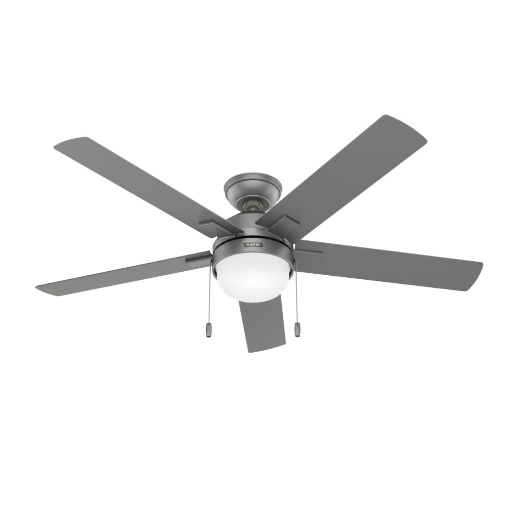 Hunter Fans 51467 Zeal with LED Light 52 inch in Matte Silver