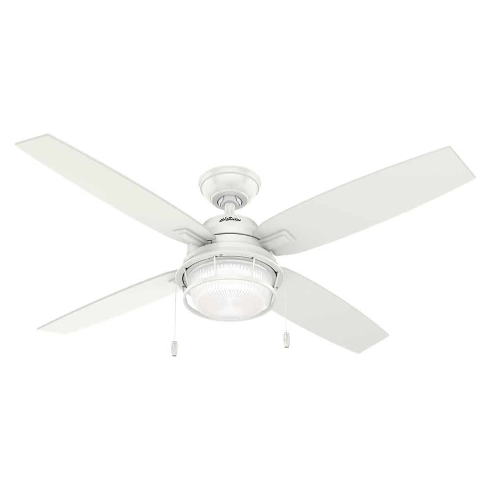 Hunter Fans 59240 Ocala Outdoor with LED Light 52 inch Cailing Fan in Fresh White