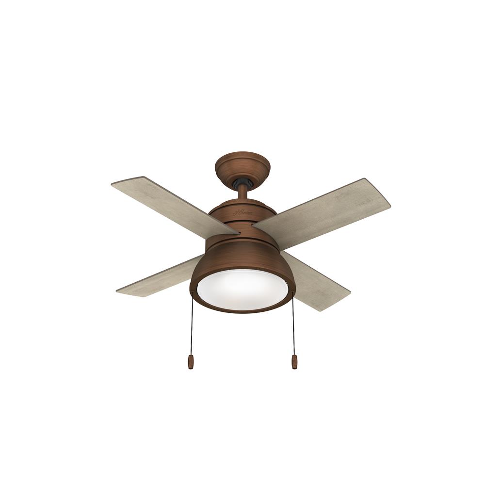 Hunter Fans 51042 LOKI WITH LED LIGHT 36 INCH Ceiling Fan in Weathered Copper